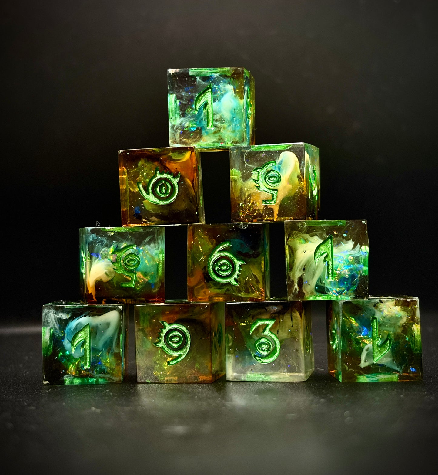 Space Rock (10d6 hand made dice set)