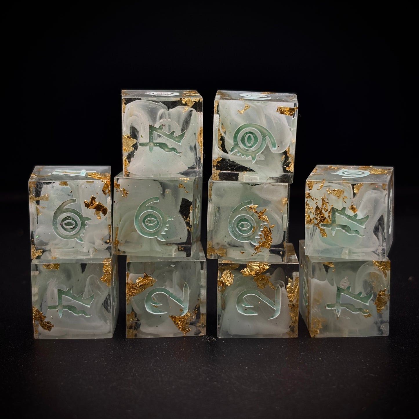 Angelic Flutter (10d6 handmade dice set)