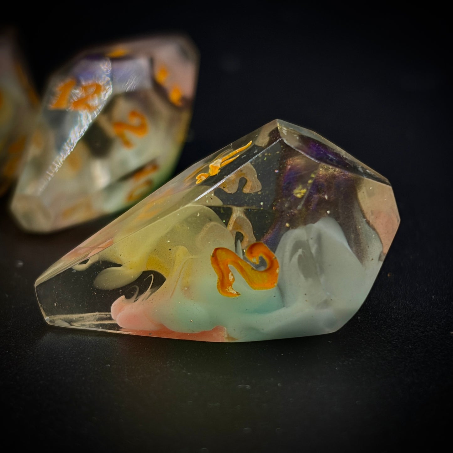 Artistic Corruption (7 piece coffin style hand made dice set)