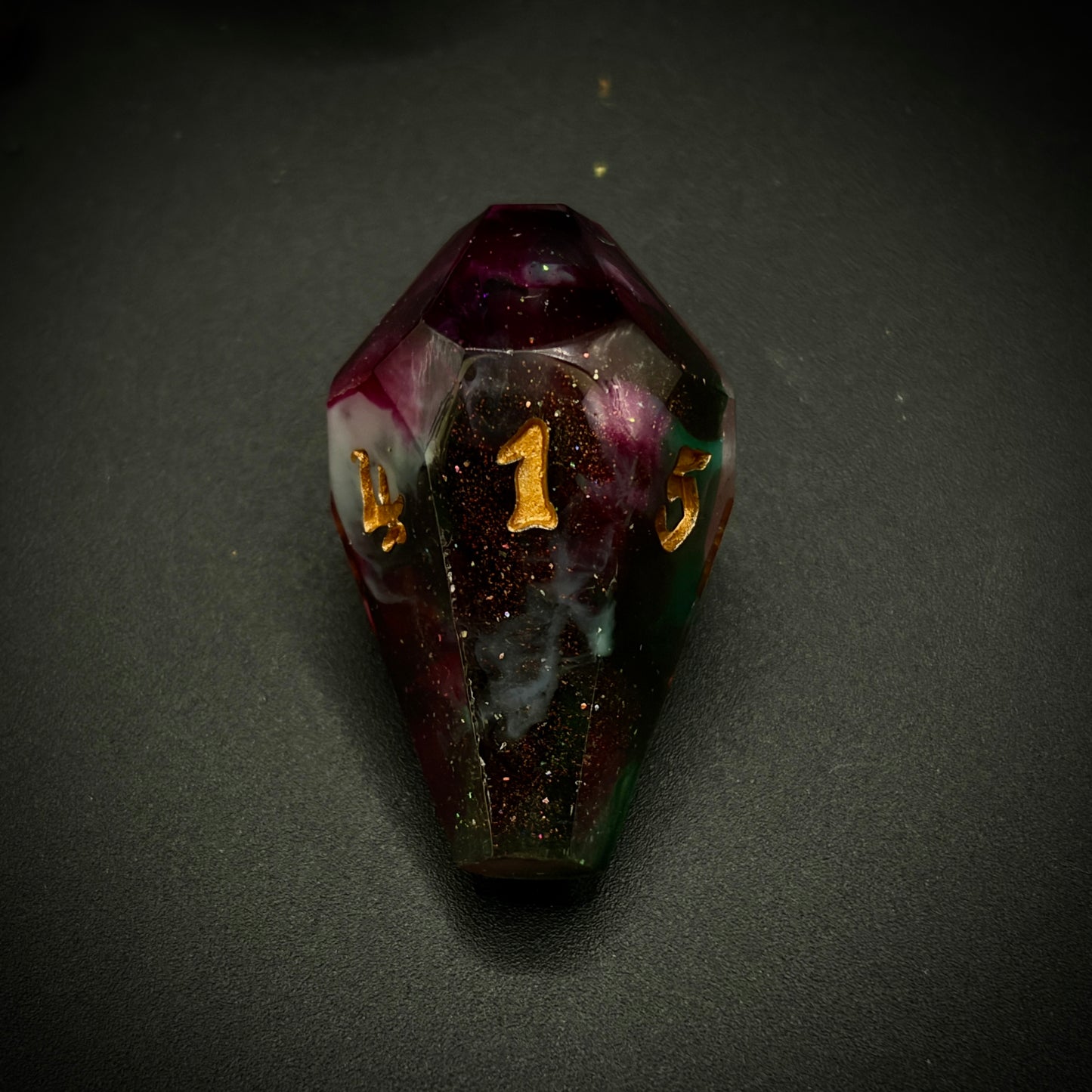 Bloodstained Ether (7 piece coffin style hand made dice set)