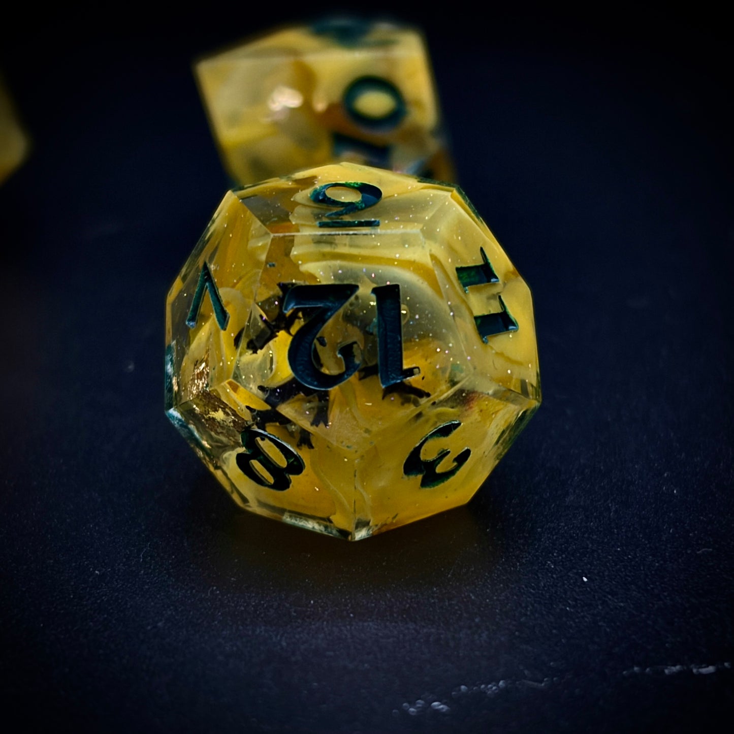 Drifting Charge (7 piece polyhedral hand made dice set)