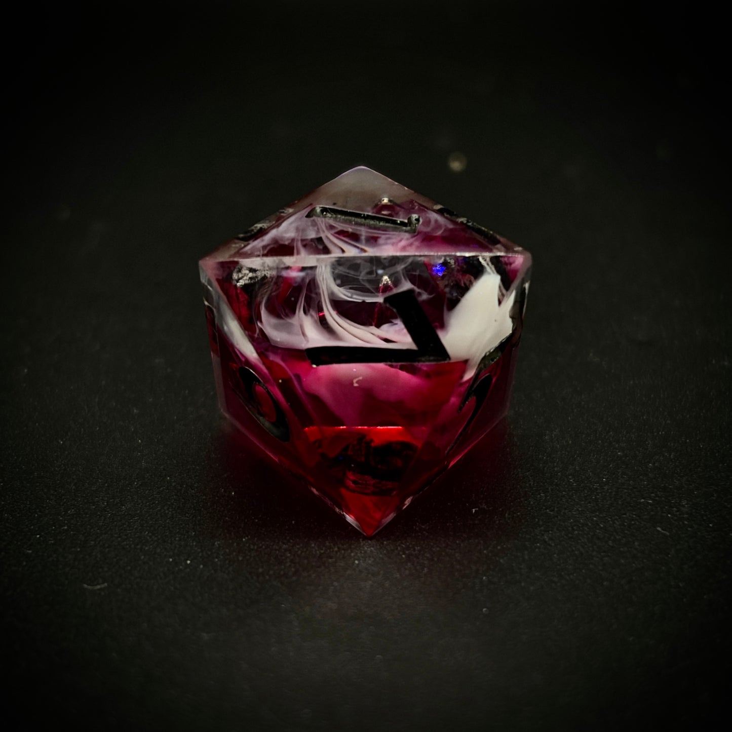 Vampiric Milkshake (7 piece polyhedral hand made dice set)