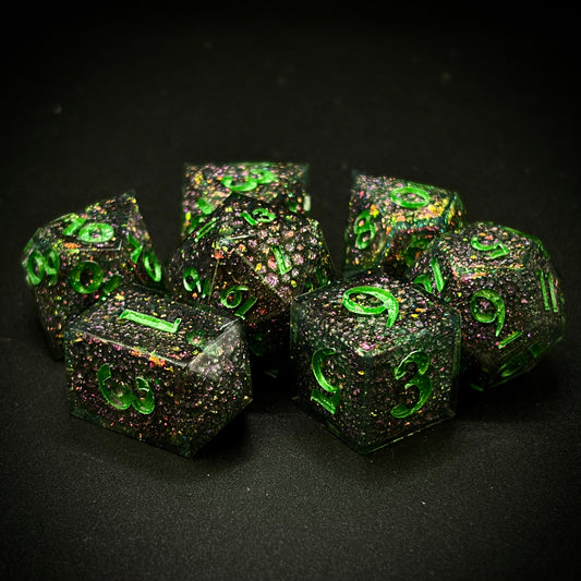 Chromatic Drake (7 piece polyhedral hand made dice set)