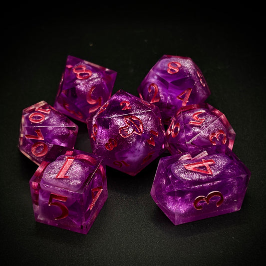 Girlypop Gumdrop (7 piece polyhedral hand made dice set)