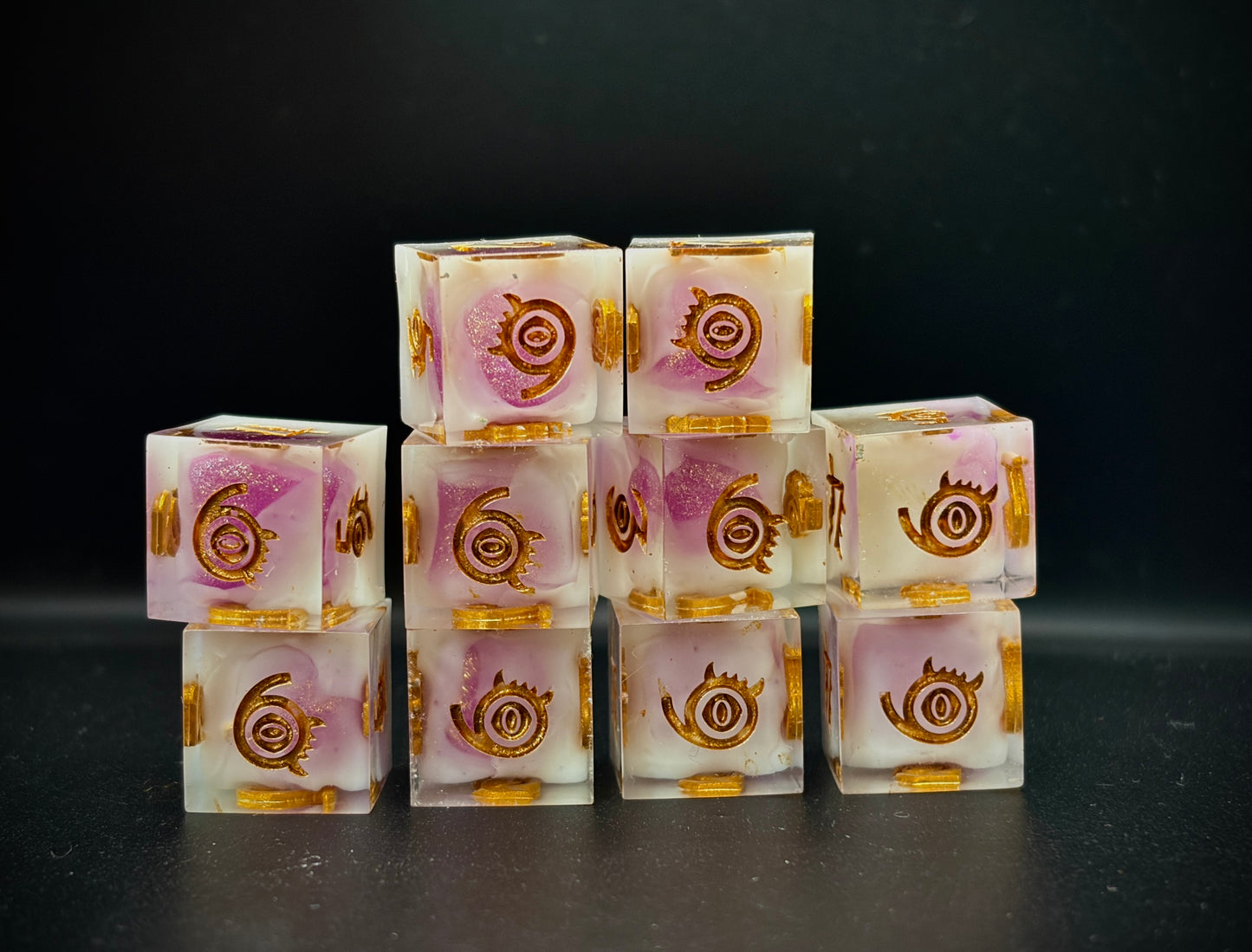 Encroaching Violet (10d6 hand made dice set)