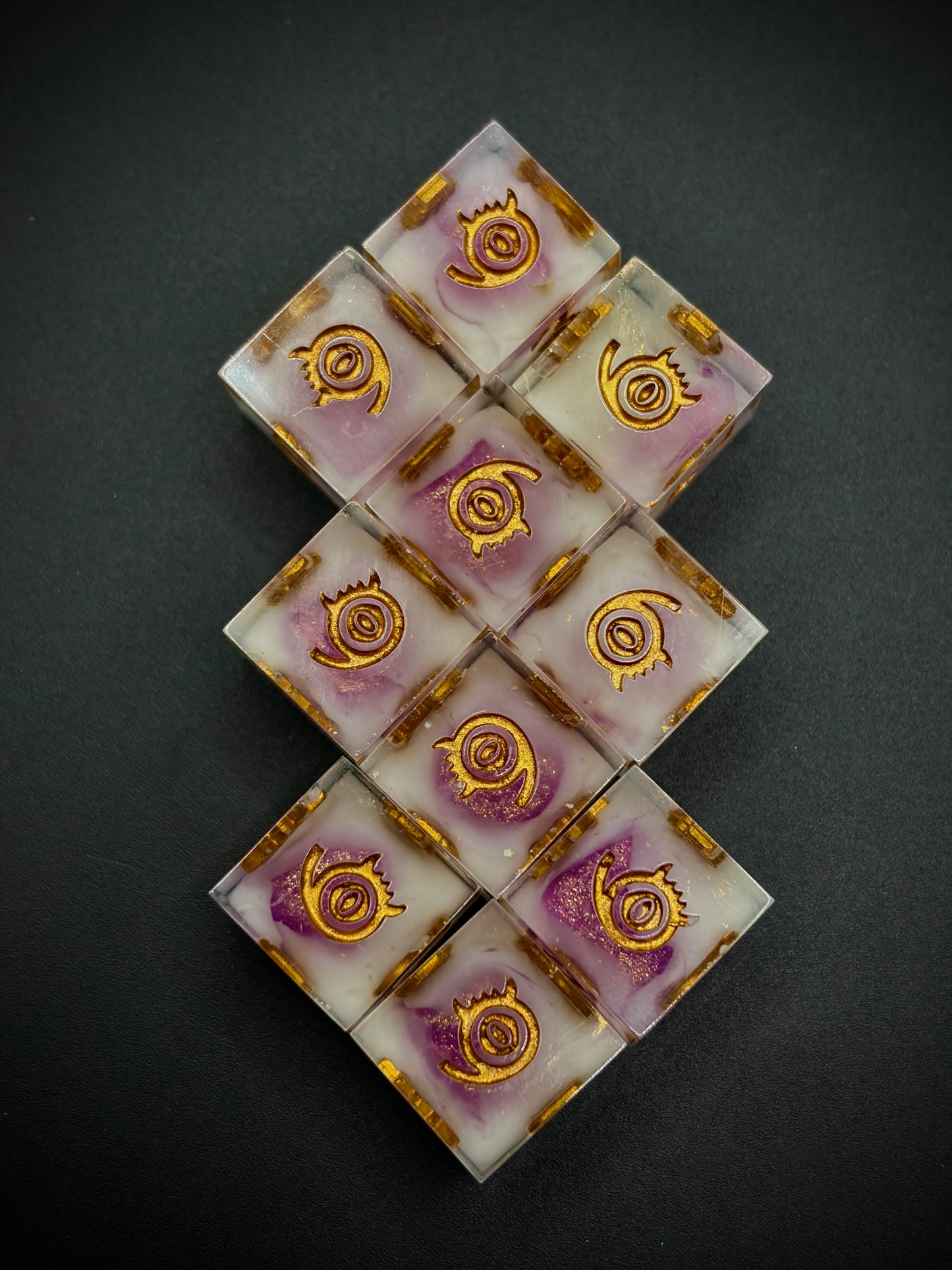 Encroaching Violet (10d6 hand made dice set)