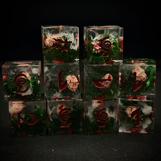 Orc Graveyard (10d6 handmade dice set)