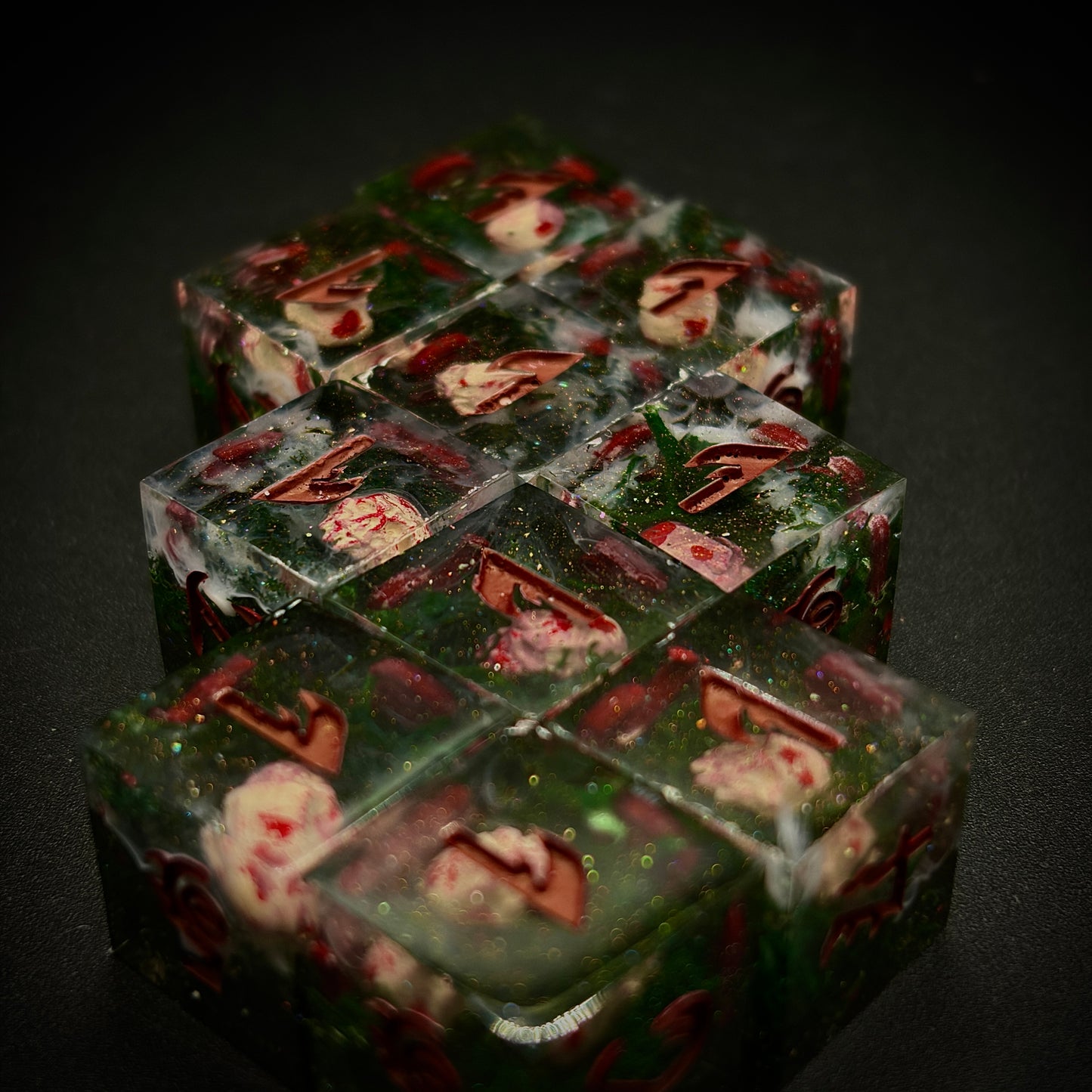 Orc Graveyard (10d6 handmade dice set)
