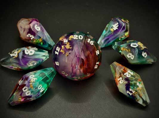 Chaos Palette (7 piece coffin style hand made dice set)