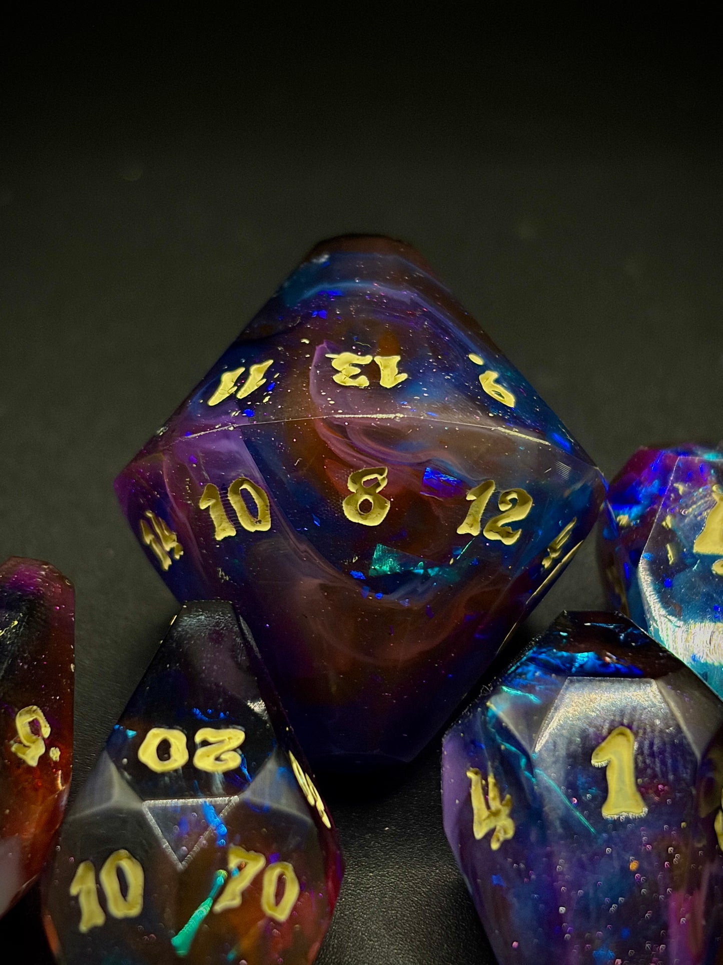 Astral Voyager (7 piece coffin style hand made dice set)