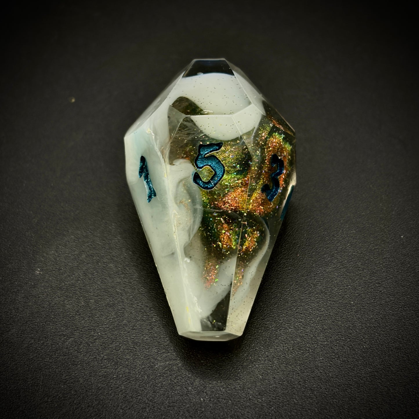 Spectral Lavalamp (7 piece coffin style hand made dice set)