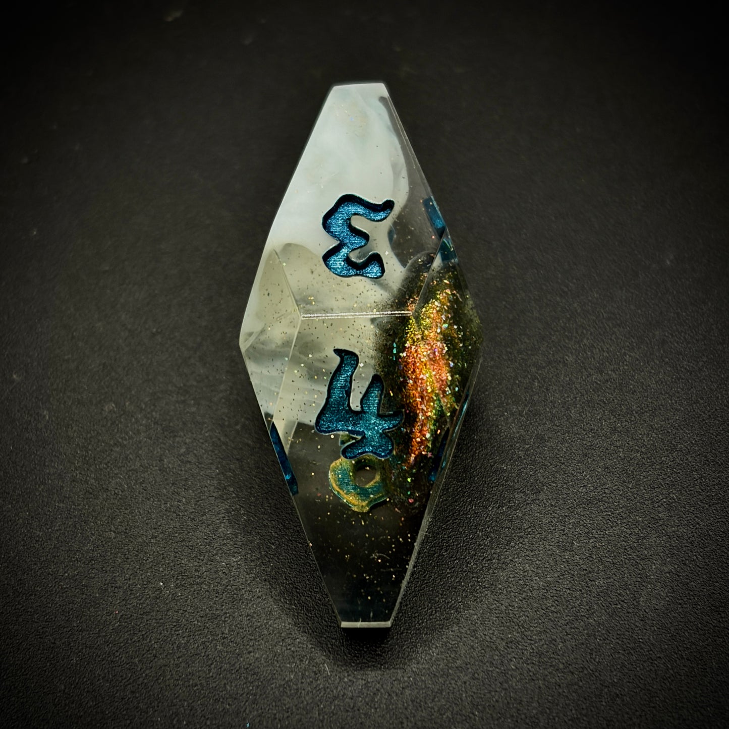 Spectral Lavalamp (7 piece coffin style hand made dice set)
