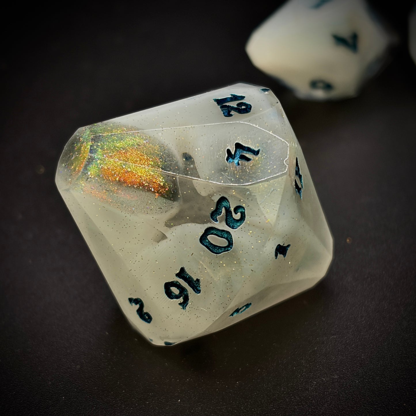Spectral Lavalamp (7 piece coffin style hand made dice set)