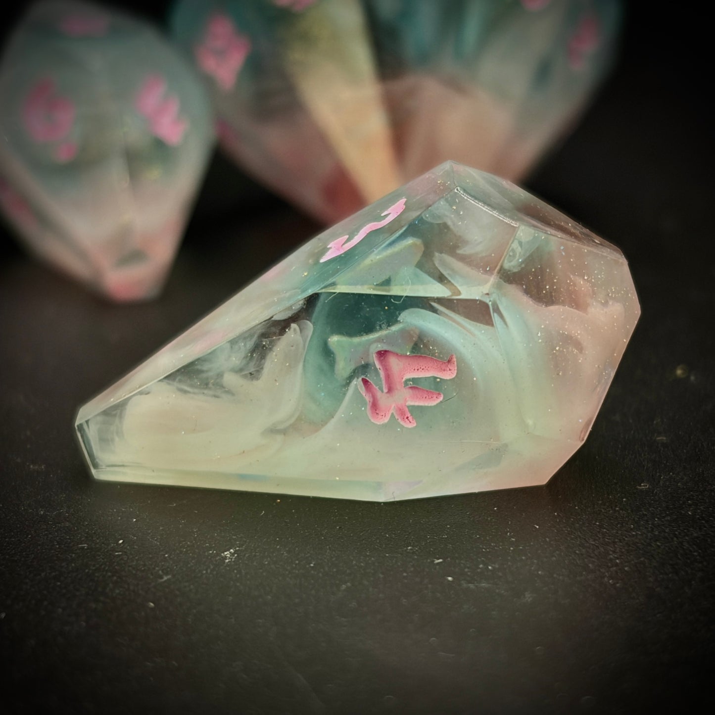 Twinkle Portal (7 piece coffin style hand made dice set)