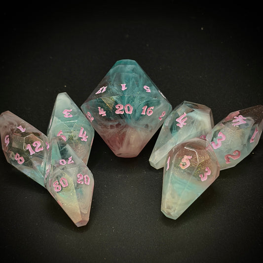 Twinkle Portal (7 piece coffin style hand made dice set)