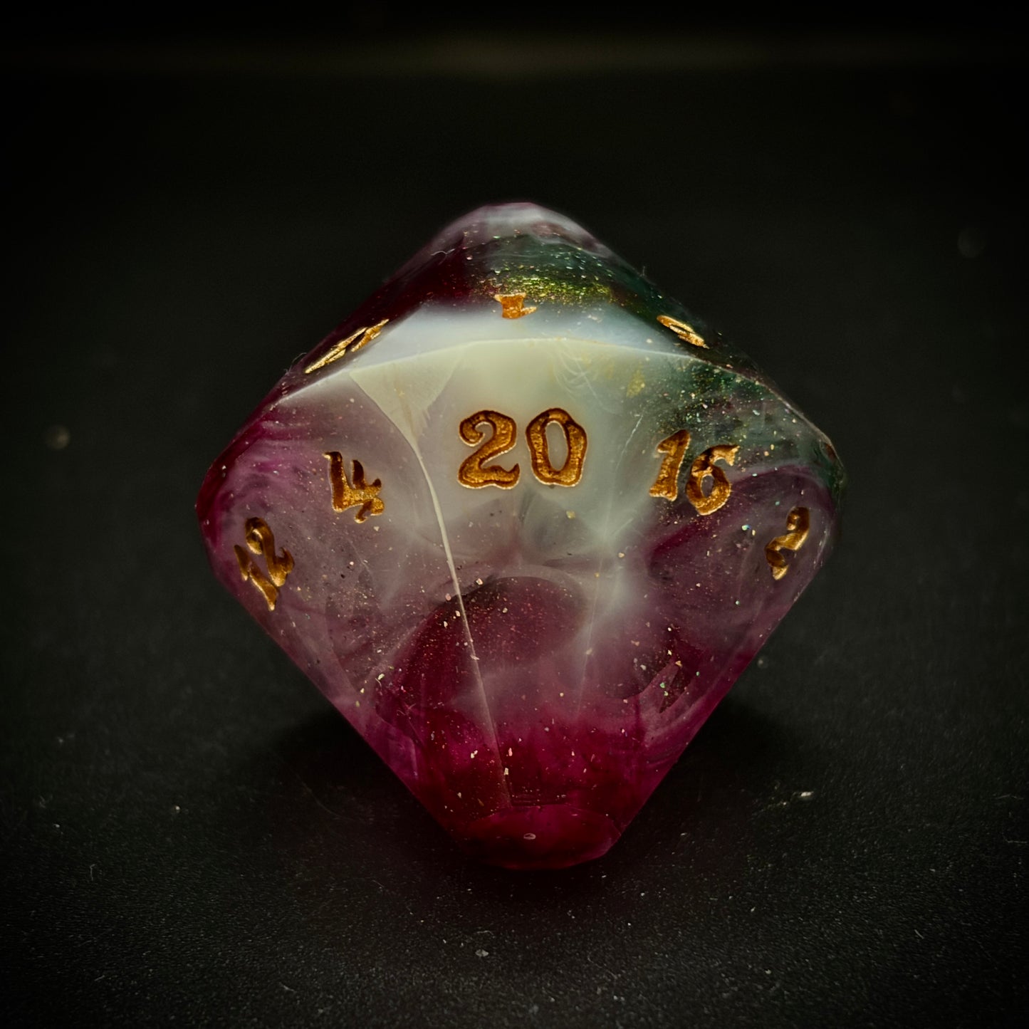 Bloodstained Ether (7 piece coffin style hand made dice set)