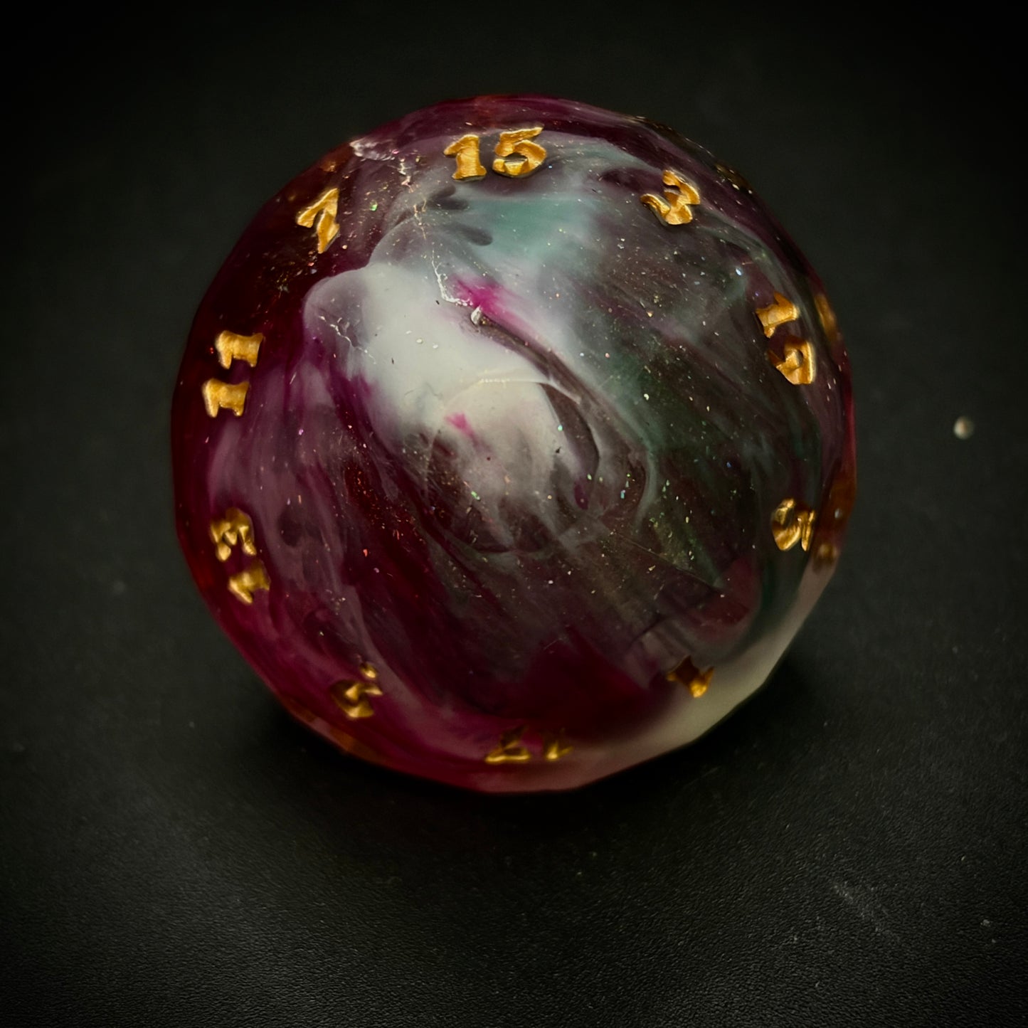 Bloodstained Ether (7 piece coffin style hand made dice set)