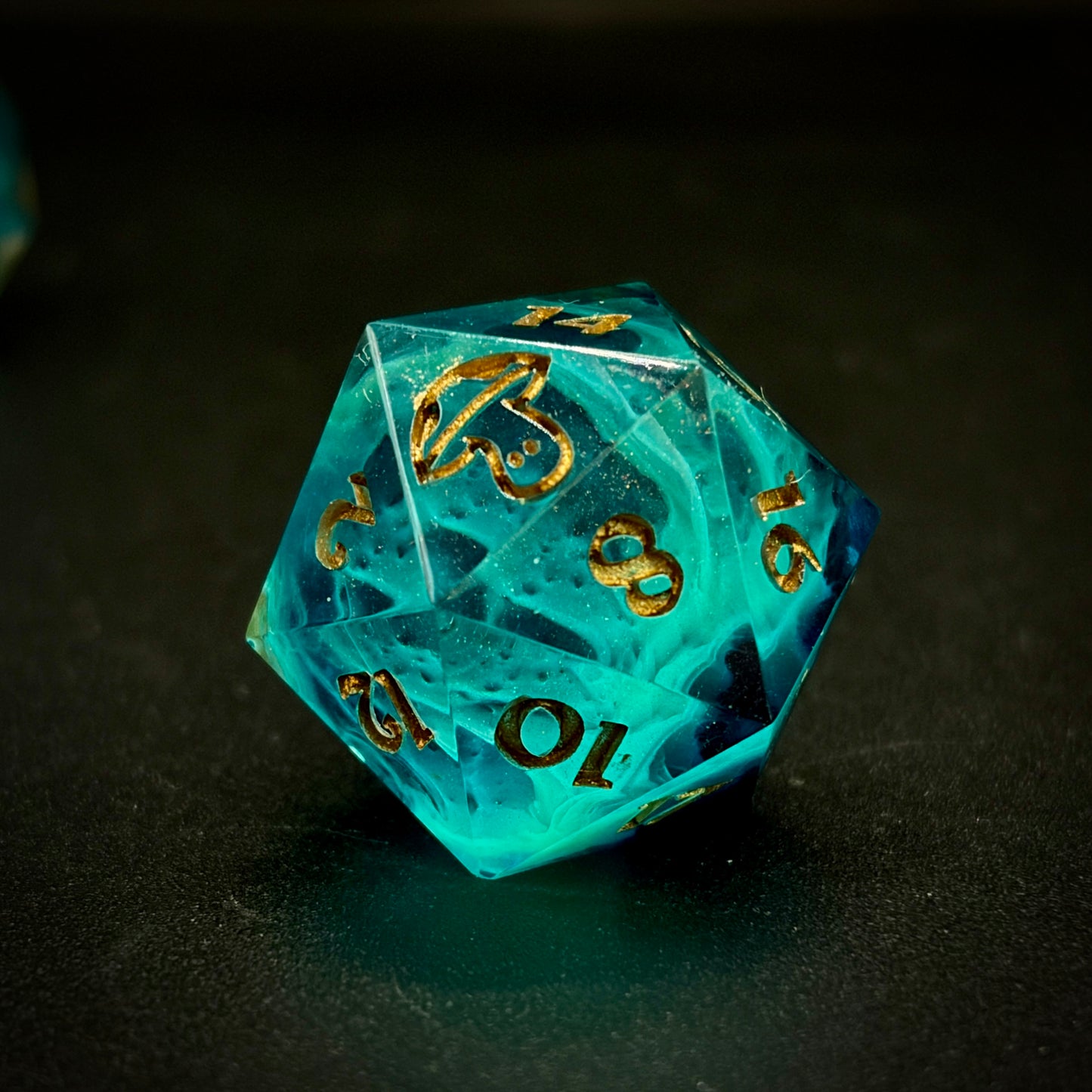 Cursed Treasure (7 piece polyhedral hand made dice set)