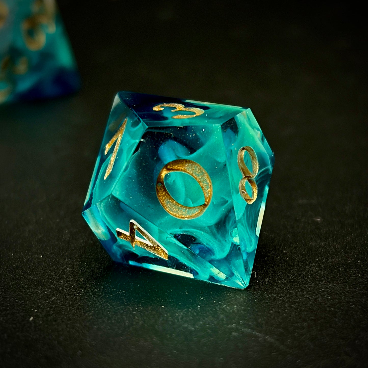 Cursed Treasure (7 piece polyhedral hand made dice set)