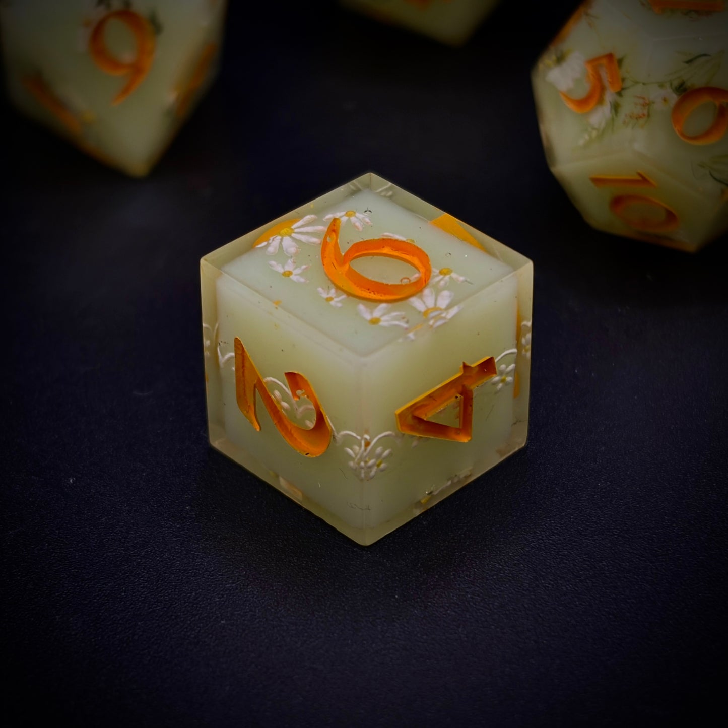 Awakened Spring (7 piece polyhedral hand made dice set)