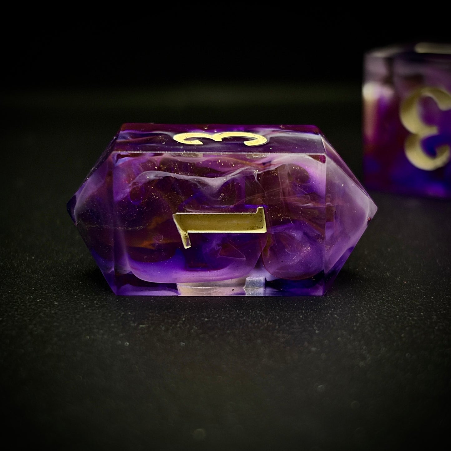 Purple Haze (7 piece polyhedral hand made dice set)