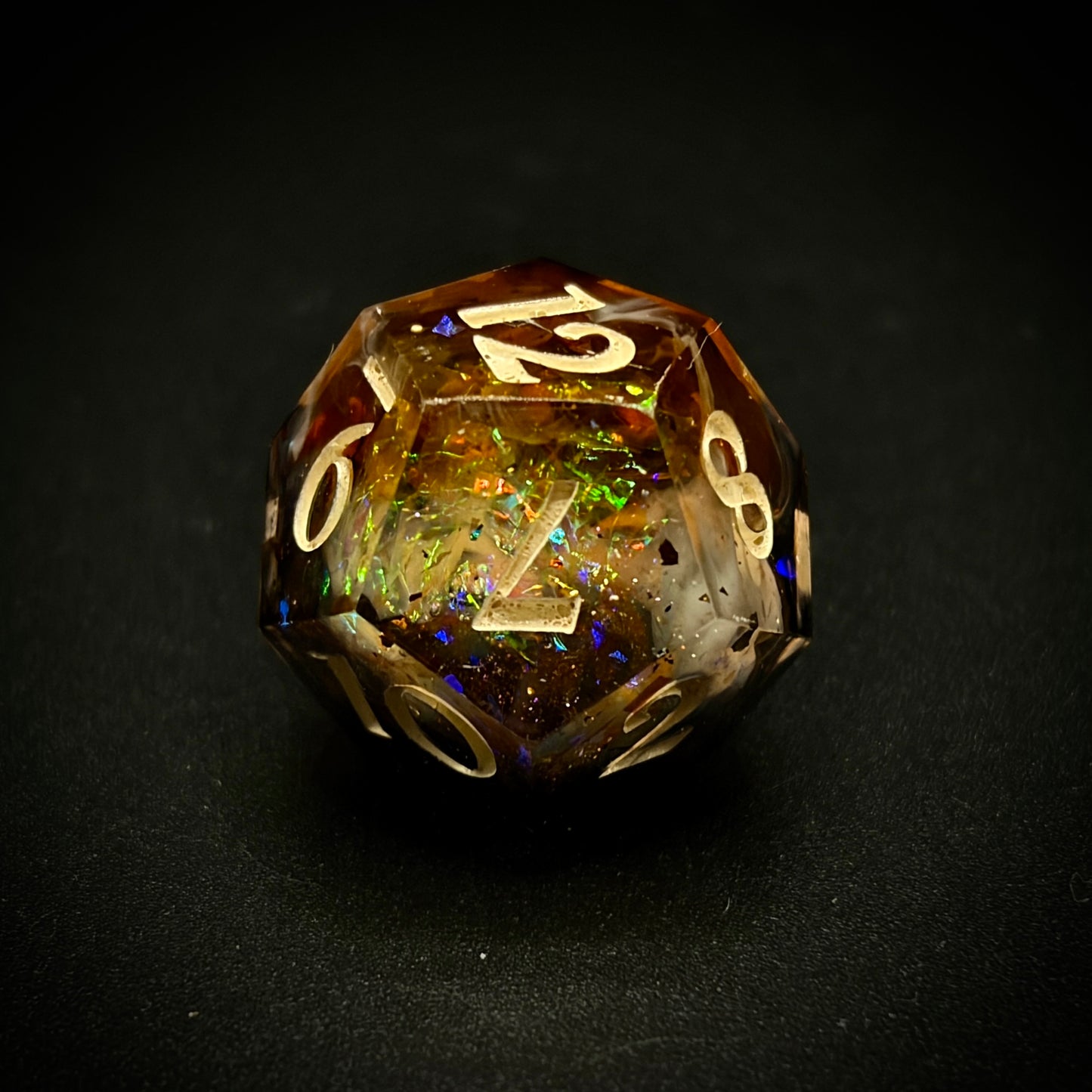 Infernal Deepspace (7 piece polyhedral hand made dice set)