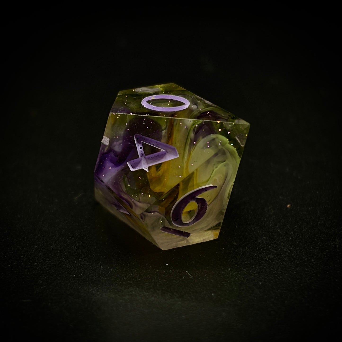 Magick of the Marshes (7 piece polyhedral hand made dice set)