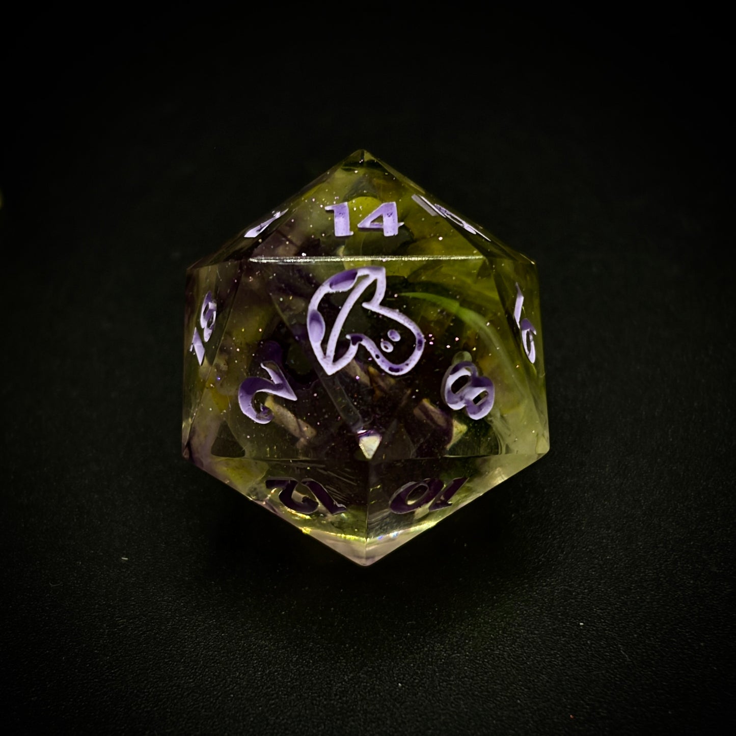 Magick of the Marshes (7 piece polyhedral hand made dice set)