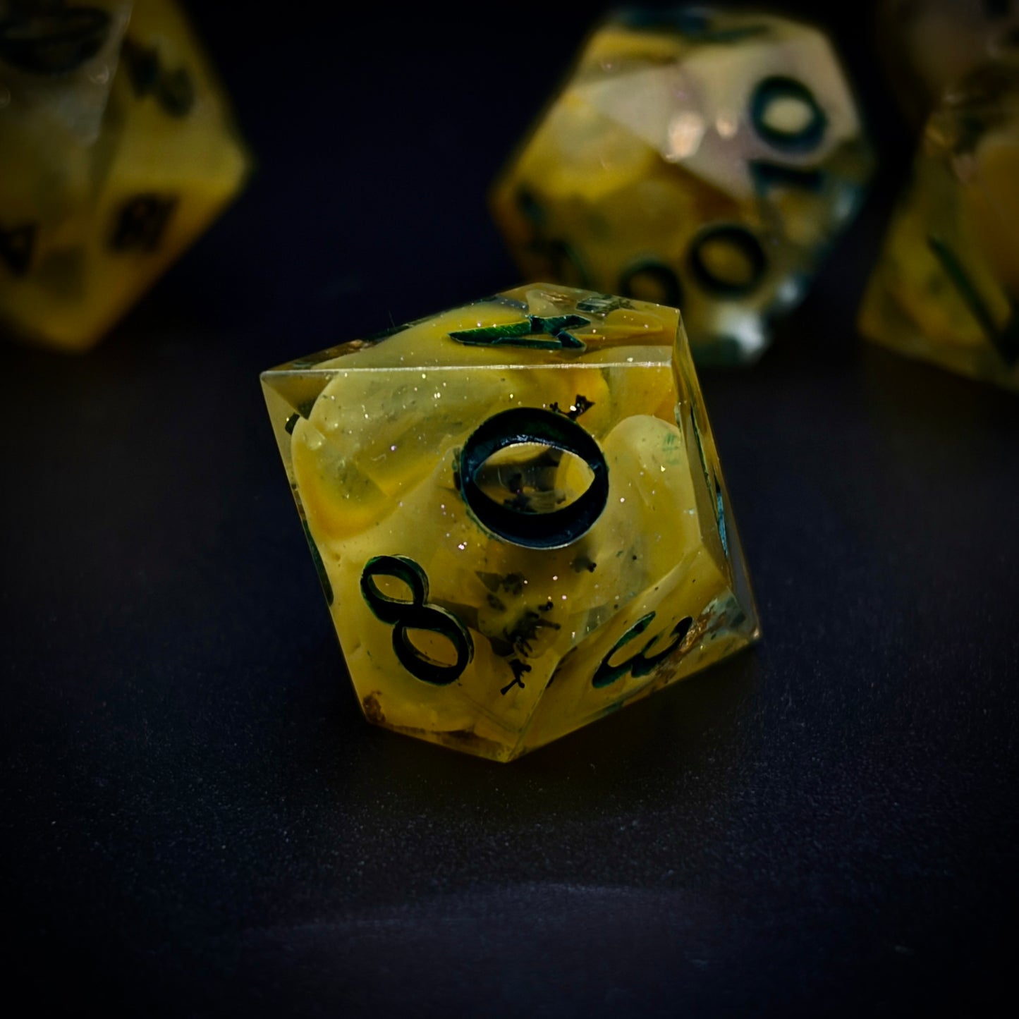 Drifting Charge (7 piece polyhedral hand made dice set)