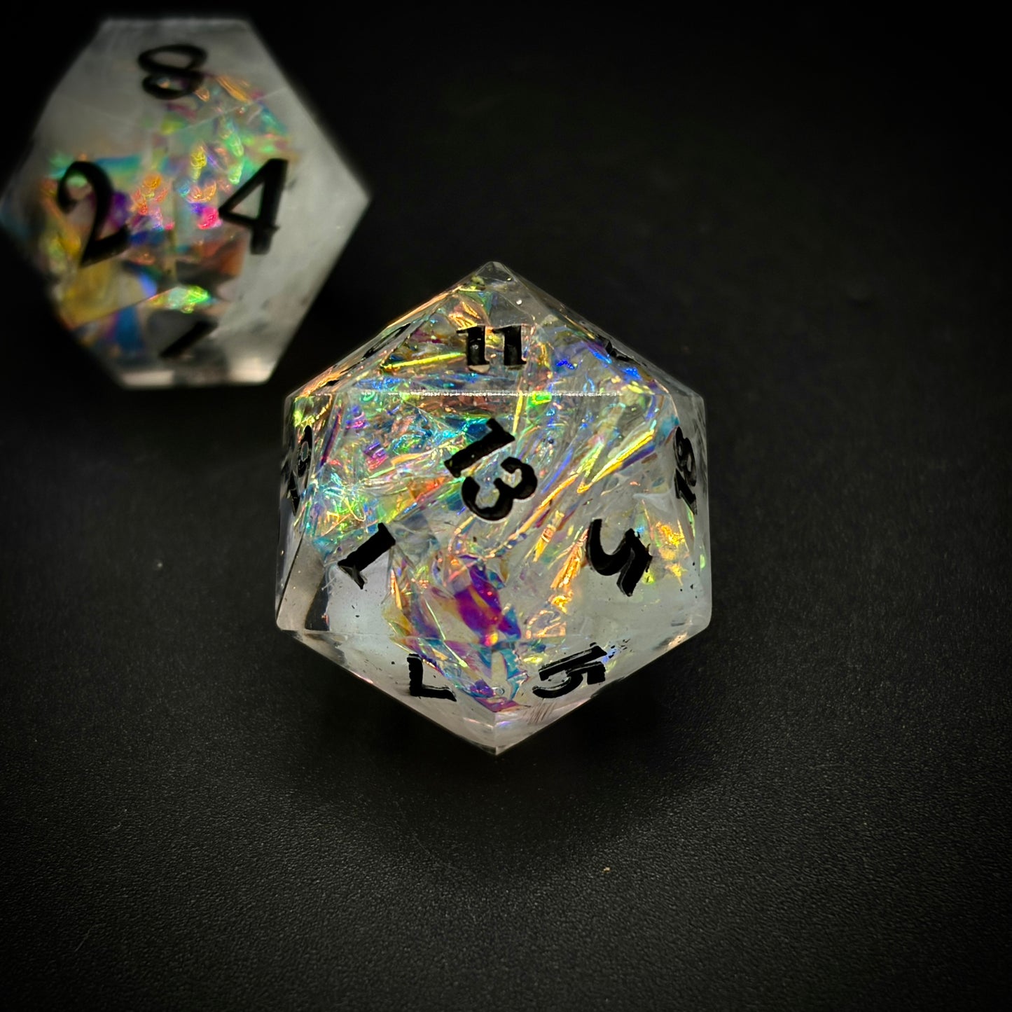 Zapping Nimbus (7 piece polyhedral hand made dice set)