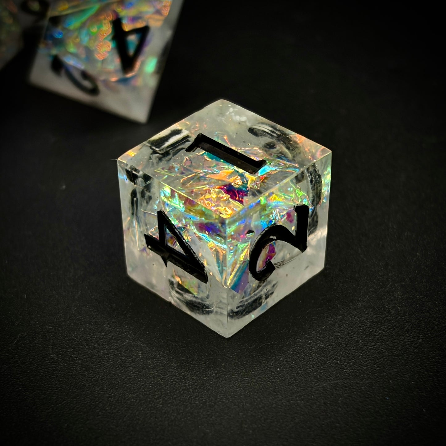 Zapping Nimbus (7 piece polyhedral hand made dice set)