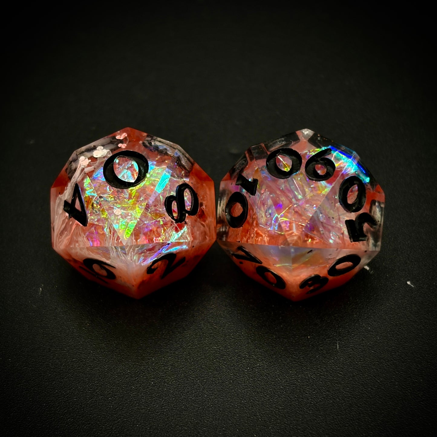 Bloodshimmer (7 piece polyhedral hand made dice set)