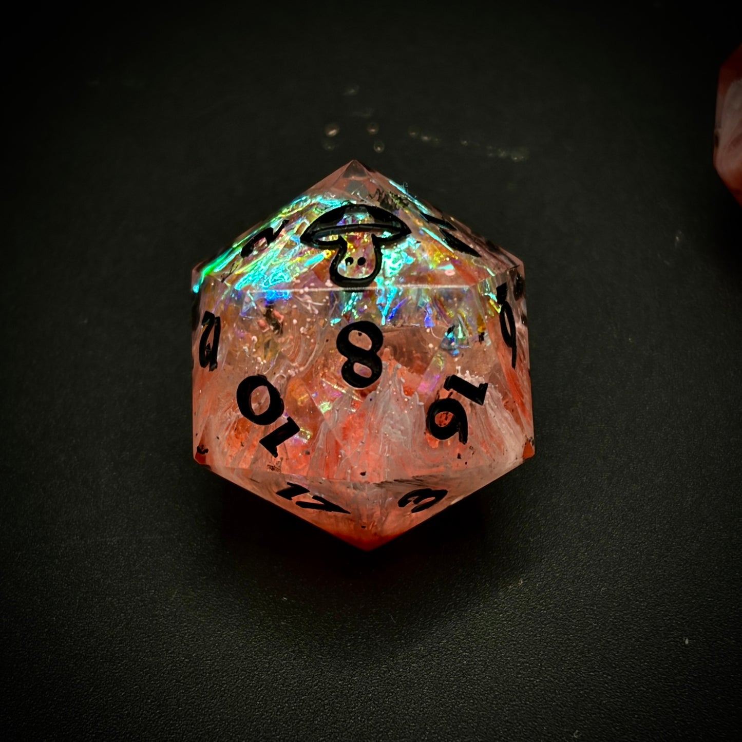 Bloodshimmer (7 piece polyhedral hand made dice set)