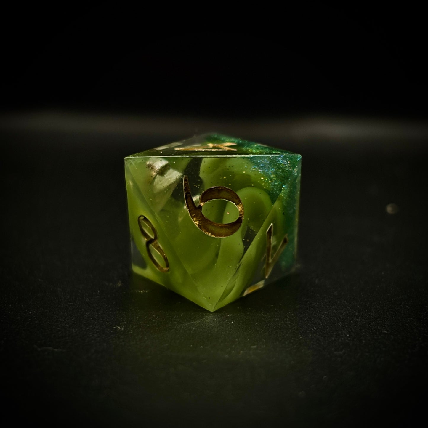 Virulent Ooze (7 piece polyhedral hand made dice set)