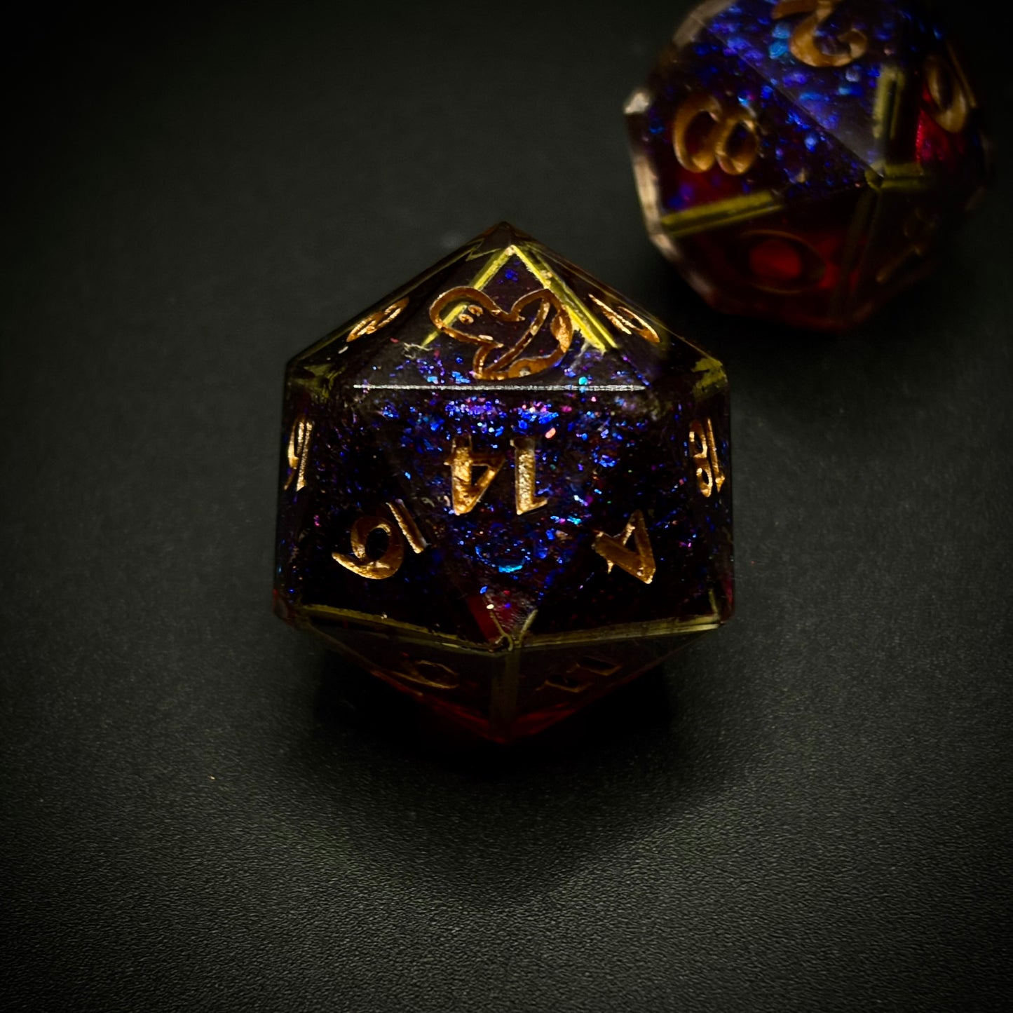 Royal Emberdrake (7 piece polyhedral hand made dice set)