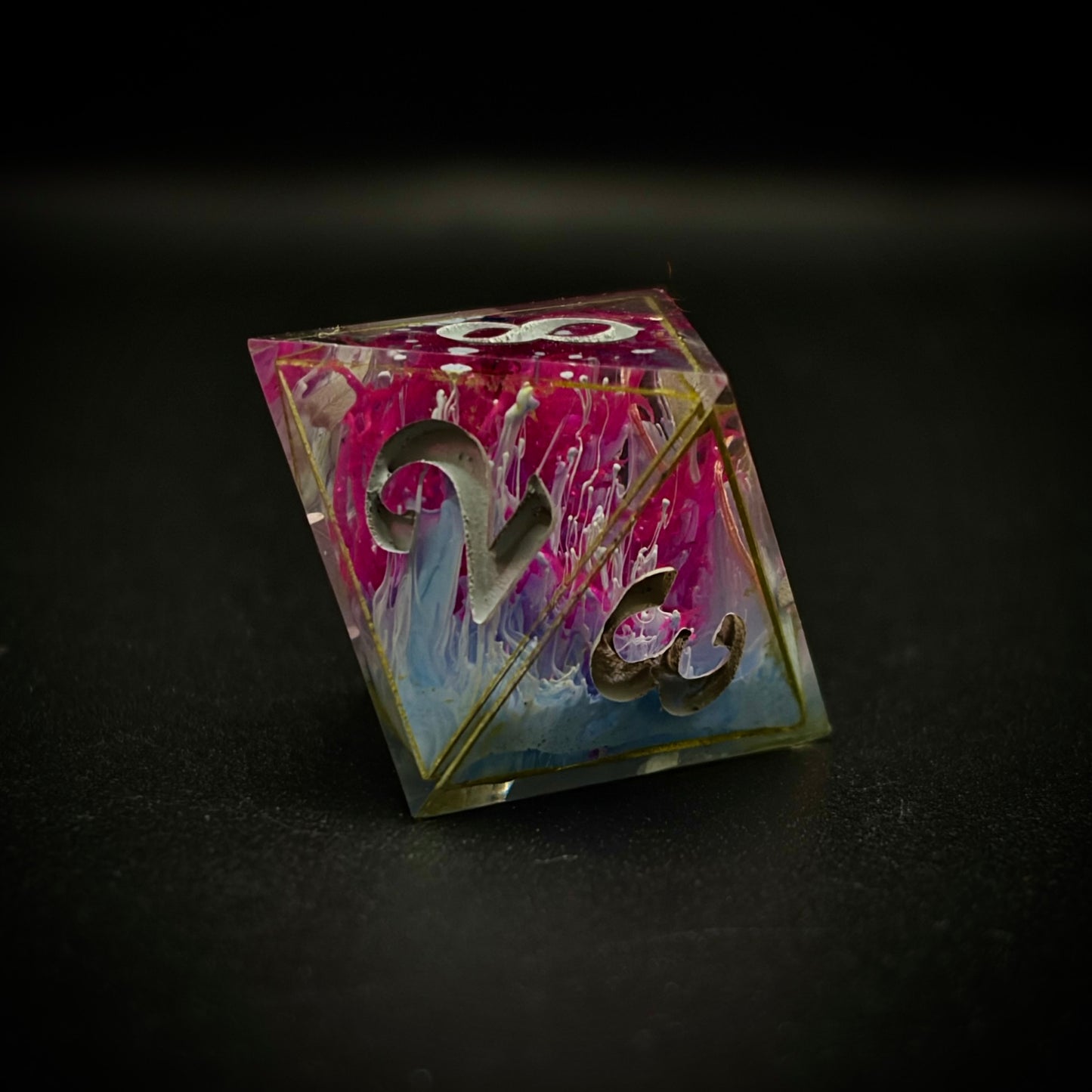 Caught in a Wild Magic Reef (7 piece polyhedral handmade dice set)
