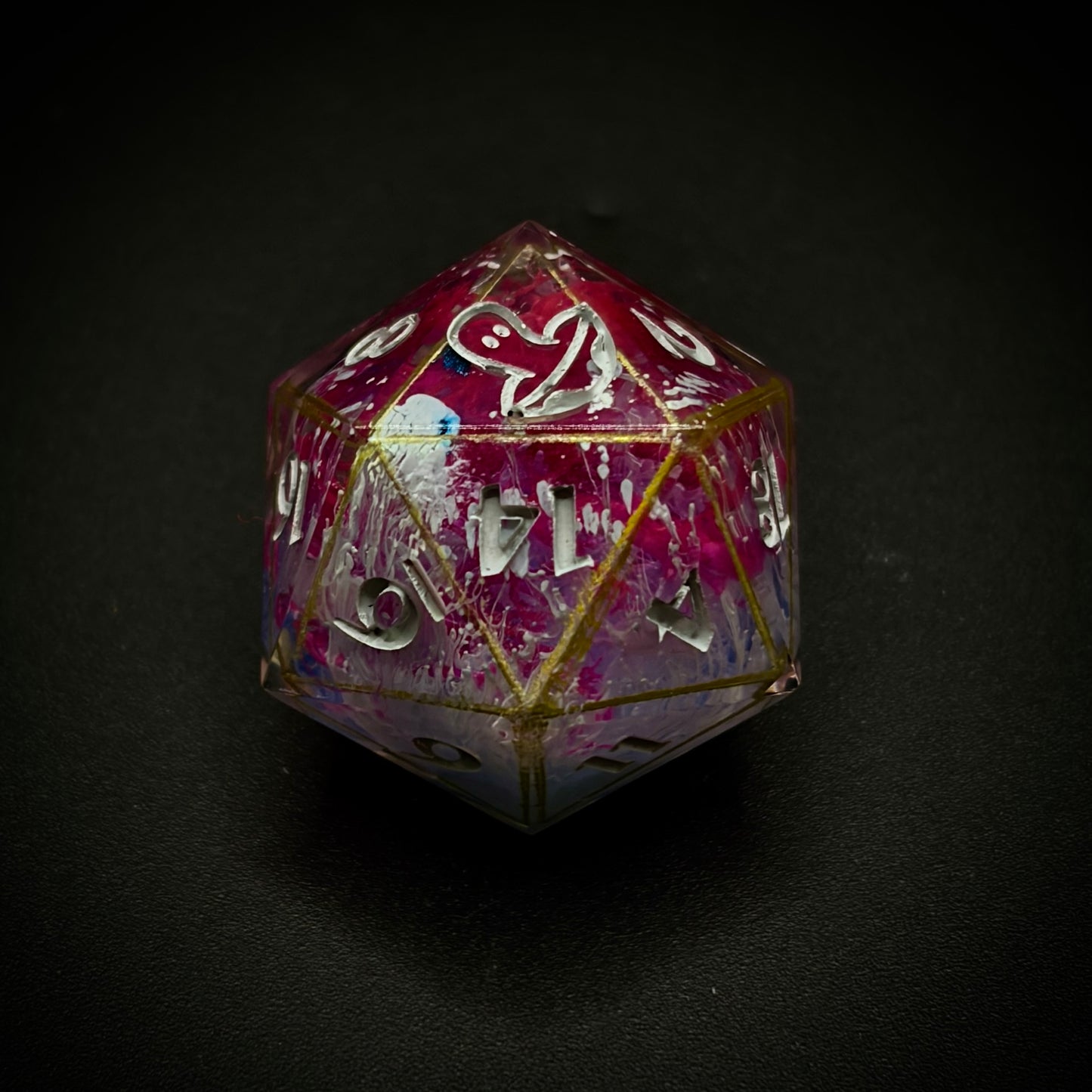 Caught in a Wild Magic Reef (7 piece polyhedral handmade dice set)