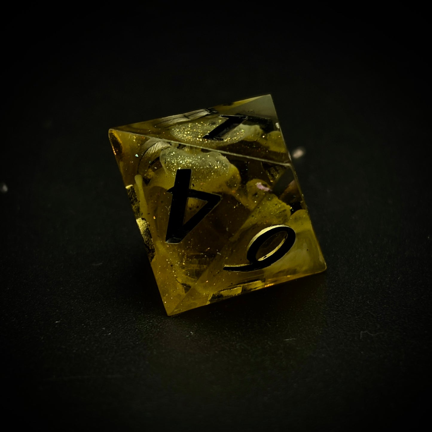 Gilded Slime (7 piece polyhedral hand made dice set)