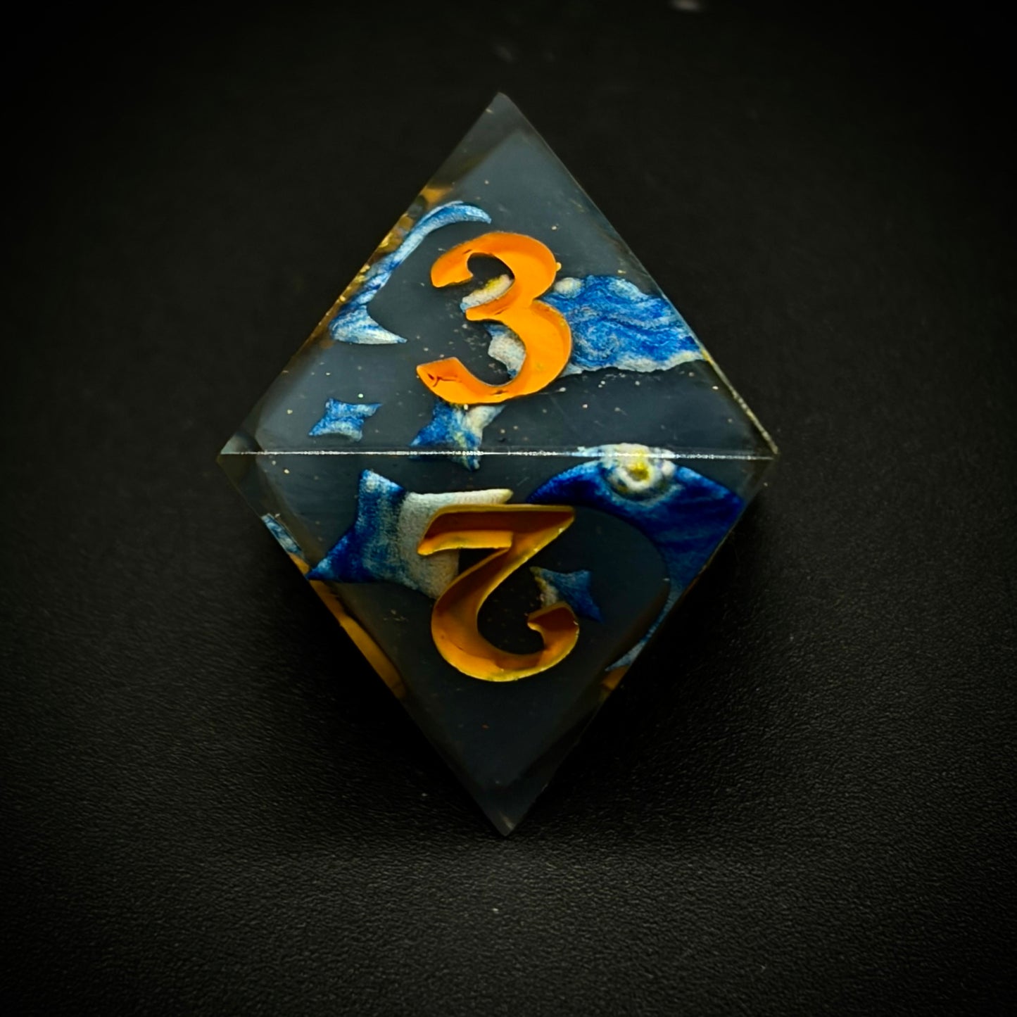 Caelestis Noctis (7 piece polyhedral hand made dice set)