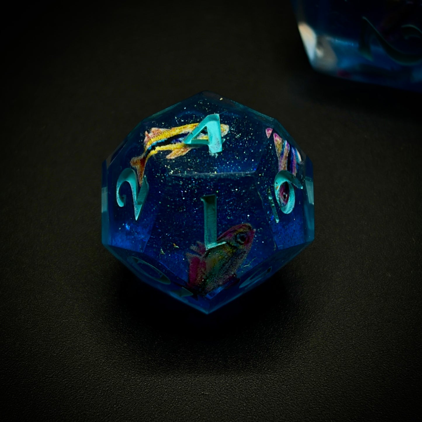 Le Fish (7 piece polyhedral handmade dice set)