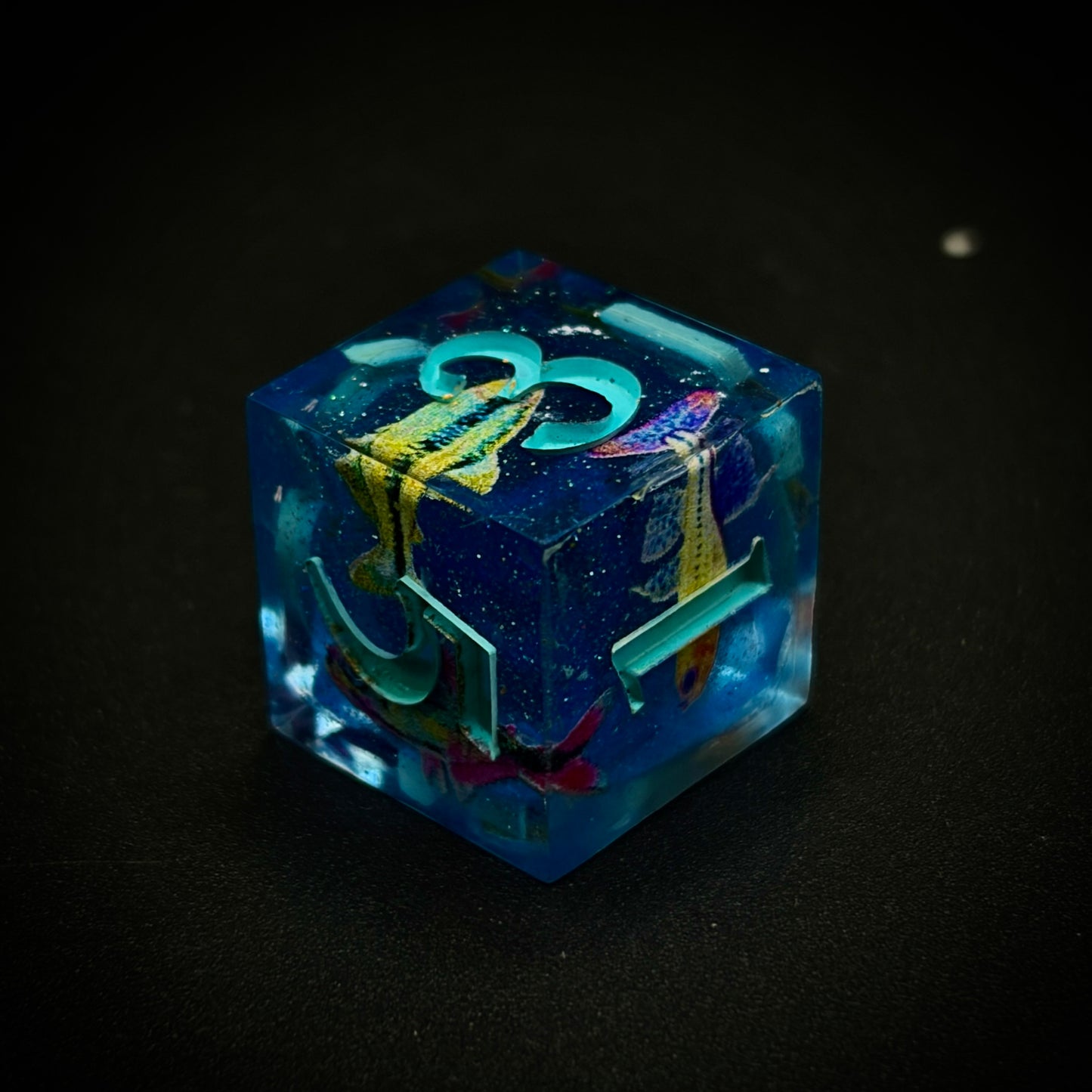 Le Fish (7 piece polyhedral handmade dice set)