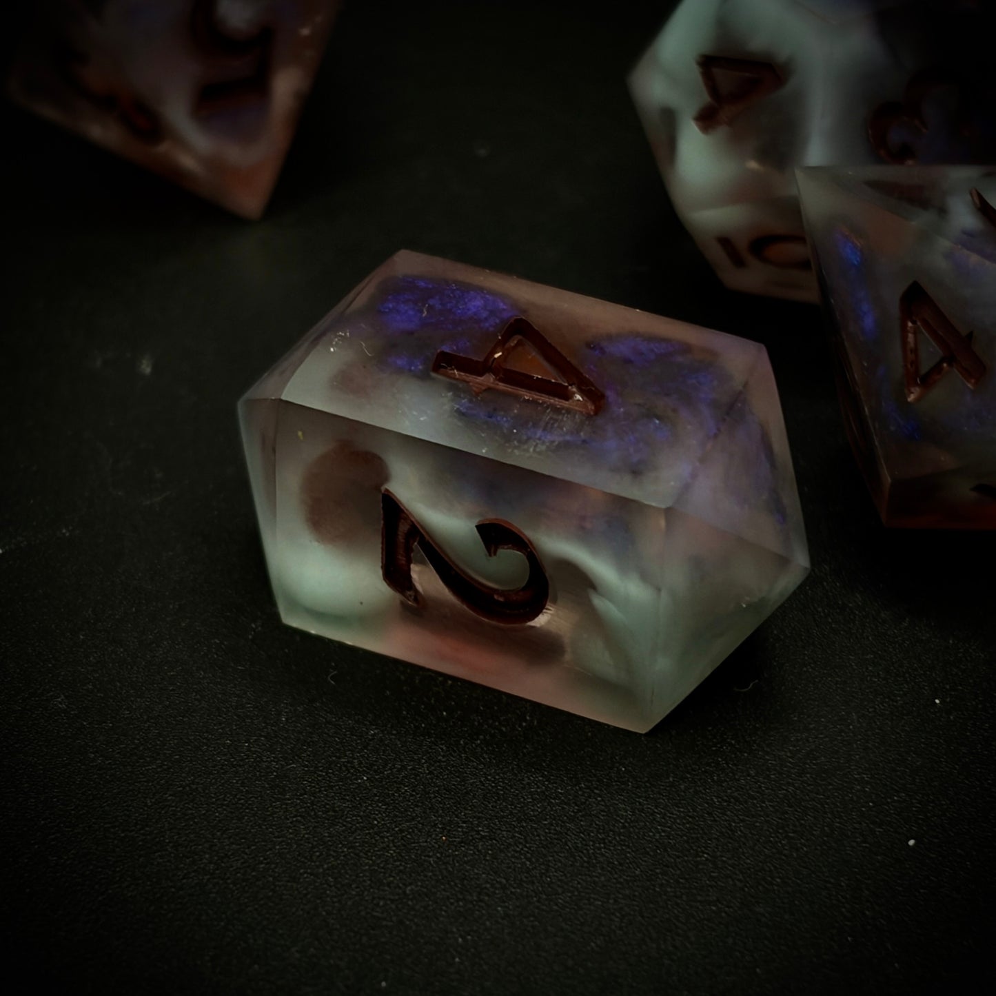 Wild Magic Seaglass (matte 7 piece polyhedral hand made dice set)