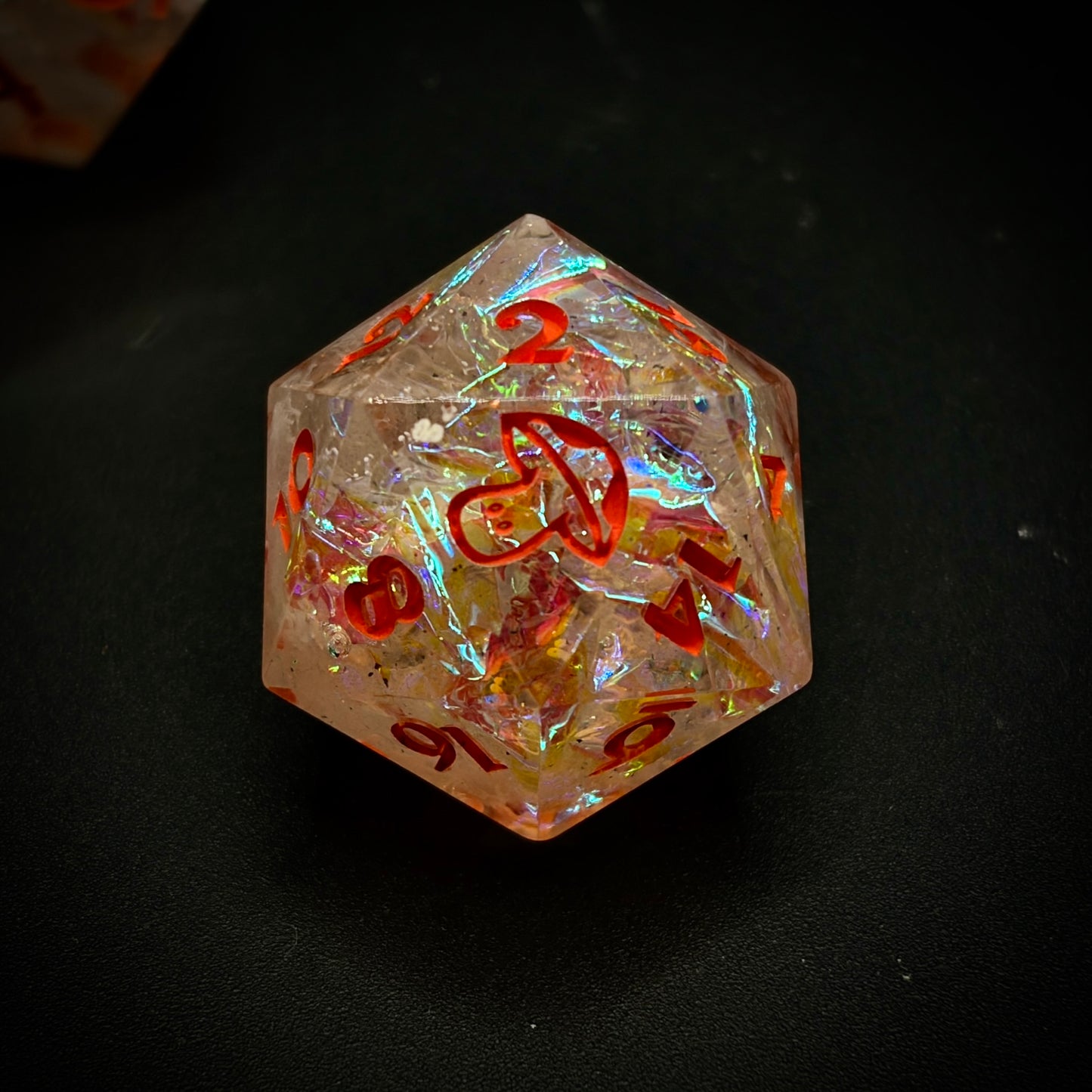 Burning Opal (7 piece polyhedral hand made dice set)