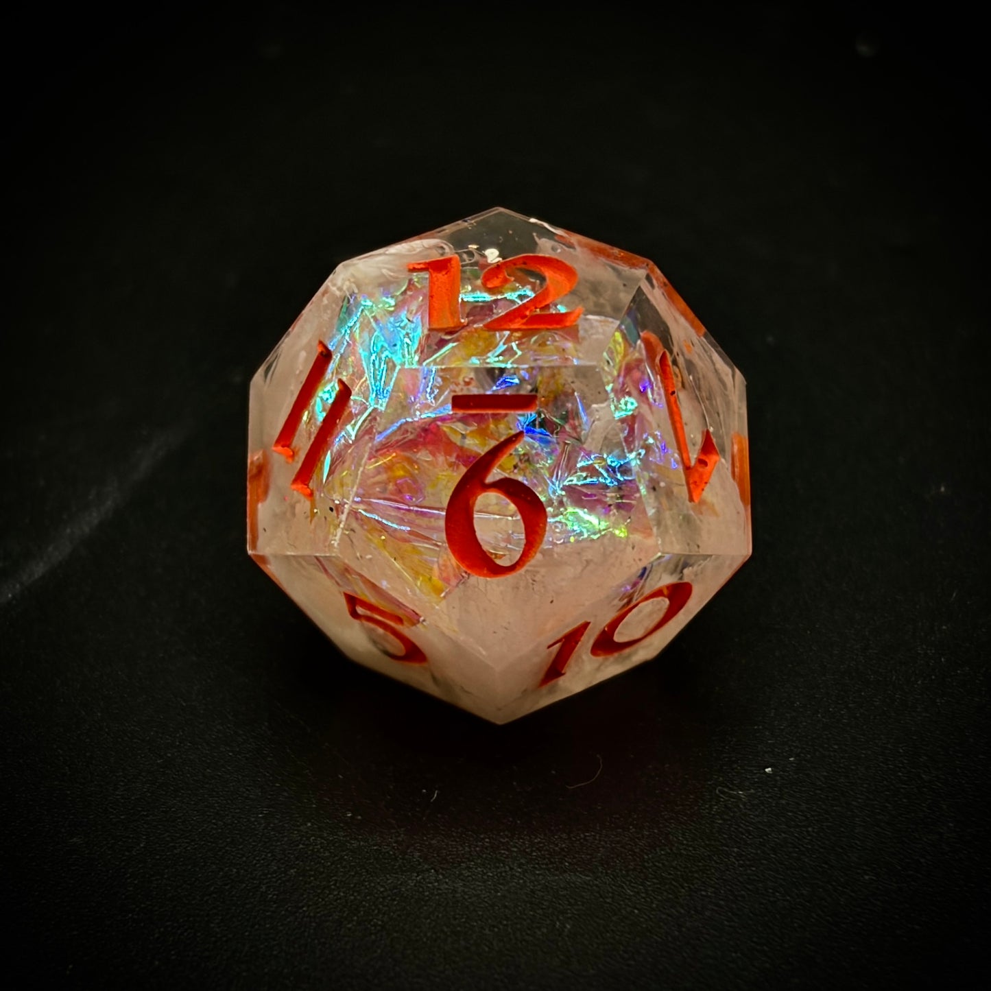 Burning Opal (7 piece polyhedral hand made dice set)