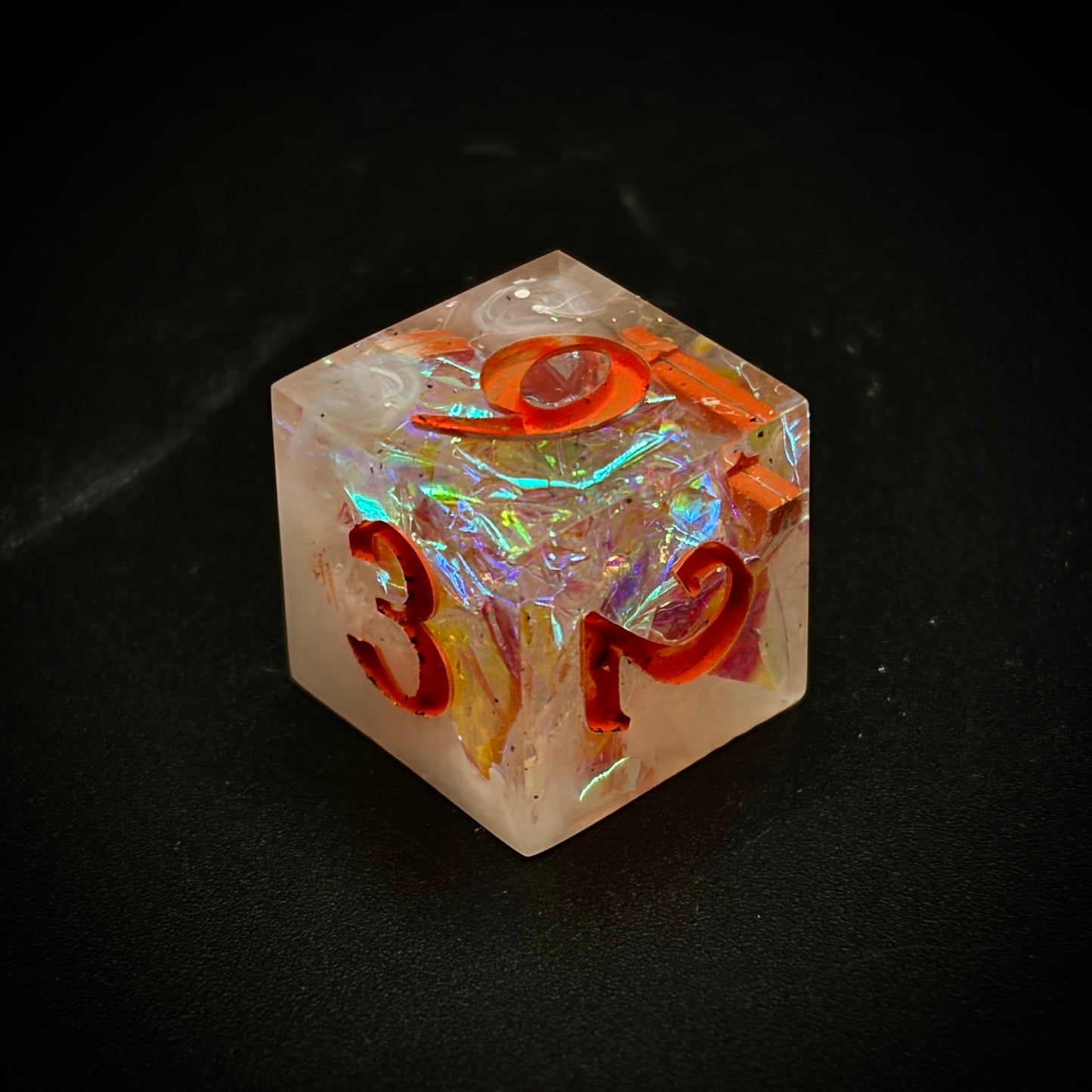 Burning Opal (7 piece polyhedral hand made dice set)