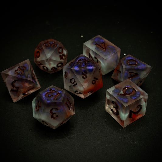 Wild Magic Seaglass (matte 7 piece polyhedral hand made dice set)